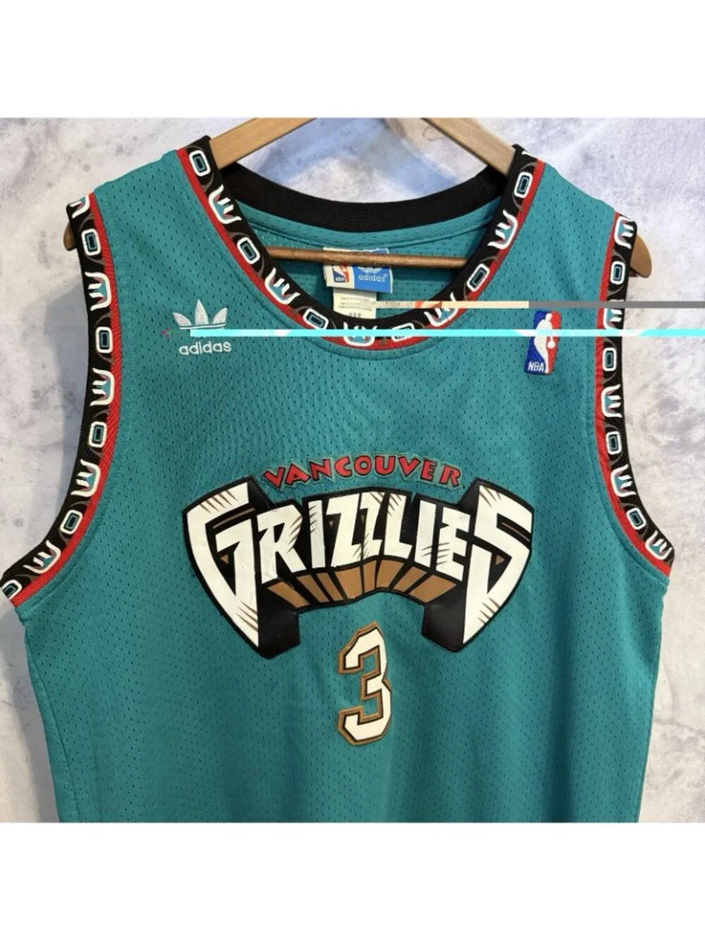 Adidas Vancouver Grizzlies Shareef Abdur-Rahim #3 NBA Hardwood Classics Size M